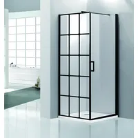 Dušas stūris Vento Palermo kvadrāts, 90X90X195,  melnais profils, stikls 6Mm Easy Clean , bez paliktņa A622-7 90X90 4752083122457 39221000