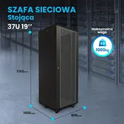 Extralink Rackmount cabinet 37U 600X1000 Black standing  Ex.11403 5903148911403 Wlononwcrdzgu