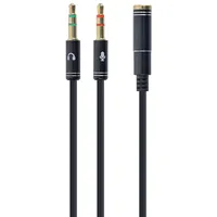 Gembird Adapter audio stereo 3.5Mm mini Jack / 4Pin cable 0.2 m 2 x Black  6-Cca-418M 8716309100526