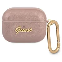Guess Guapsasmp Airpods Pro cover pink Saffiano Script Metal Collection  Gue001438 3666339009823
