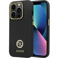 Guess Guhcp14Lm4Dgpk iPhone 14 Pro 6.1 czarny black hardcase Silicone Logo Strass 4G  3666339148461