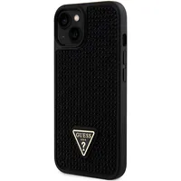 Guess Rhinestones Triangle Metal Logo Case for iPhone 15 Black  Guhcp15Shdgtpk 3666339190873
