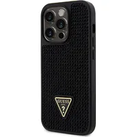Guess Rhinestones Triangle Metal Logo Case for iPhone 15 Pro Black  Guhcp15Lhdgtpk 3666339191054