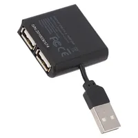 Hub Usb Dc,Usb A socket x4,USB plug 2.0 black 480Mbps  Da-70217
