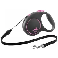 Inerces pavada suņiem  Trixie Flexi Black Design, cord leash, Xs 3 m, pink 108898 4000498033210