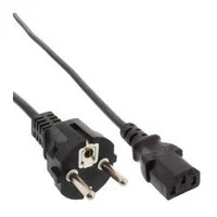 Inline power cable Power  Schutz straight contact up to 3Pin Iec C13 black H05Vv-F 3X0.75 mm2 0.3 m 16651N 4043718275694
