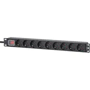 Intellinet 715133 energosadales vienība, Pdu 9 Maiņstrāvas izvade -S 1U Melns  0766623715133