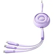 Joyroom S-A40 3-In-1 datu pārraides un uzlādes vads  Usb-A uz Usb-C, Lightning, Micro Usb 15W 1M violets S-A40P 6941237121028 85044030