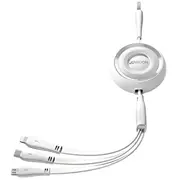 Joyroom S-A40 3-In-1 datu pārraides un uzlādes vads  Usb-A uz Usb-C, Lightning, Micro Usb 17.5W 1M balts S-A40W 6941237121004 85044030