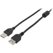 Kabelis Gembird Usb Male - Female 1.8M Black  Ccf-Usb2-Amaf-6 8716309052139