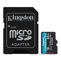Kingston microSD Canvas Go Plus 64 Gb, Microsd, Flash memory class 10, Sd Adapter Sdcg3/64Gb  740617301045