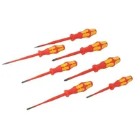 Kit screwdrivers insulated 1Kvac slot for electricians 7Pcs.  Wera.05135961001 05135961001