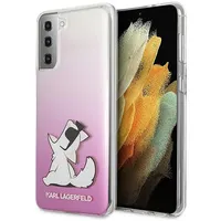 Klhcs21Mcfnrcpi Karl Lagerfeld Pc Tpu Choupette Eats Cover for Samsung Galaxy S21 Gradient Pink  3700740496978