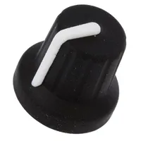 Knob with pointer rubber,plastic Øshaft 6Mm Ø16X15.1Mm black  Fc72601S