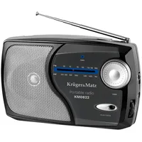 KrugerMatz Km822 Am/Fm Pārnēsājamais radio atskaņotājs 220V / 3X D baterijas  Km0822 5901890073134