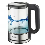 Mesko Kettle Ms 1301B Electric  1850 W 1.7 L Glass Stainless steel 360 degrees rotational base Black 1301 black 5903887803915