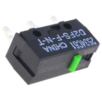 Microswitch Snap Action 0.1A/6Vdc without lever Spst-No Ip40  D2Fs-F-N-T