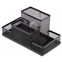 Pencil case Forpus, black, empty, section 4, perforated metal 1005-012  Fo30546 475065030546