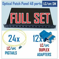 Optiskais komutācijas paneļa komplekts  19 24 portiem Lc/Upc adapteri pigtaili Fo-Pp-24Xlc/U-Sm-S 3100001389979