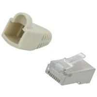 Plug Rj45 Pin 8 Cat 5E shielded,with protection gold-plated  Log-Mp0011 Mp0011