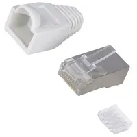 Plug Rj45 Pin 8 Cat 6 shielded,with protection Layout 8P8C  Log-Mp0022W Mp0022W