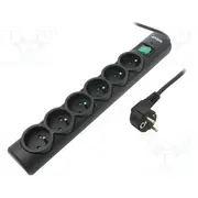 Plug socket strip protective Sockets 6 250Vac 10A black 175J  Ever-Optima-5.0M T/Lz08-Opt050/0000