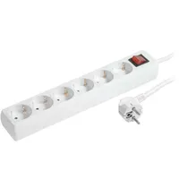 Plug socket strip supply Sockets 6 230Vac 16A white 1.5M  Lps202