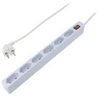 Plug socket strip supply Sockets 6 250Vac 15A white 1.5M  Lps232