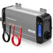 Qoltec Przetwornica napięcia Pure Sine Wave  12V na 230V 1000/2000W Lcd Usb Usb-C Kompatybilna z Lifepo4 Gel Agm 52689 5901878526898 Wlononwcrsoob