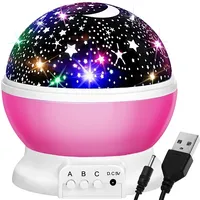 Riff Rf1020 2In1 Krāsaina Nakts lampiņa - projektors ar rotāciju Pink  4752219011020
