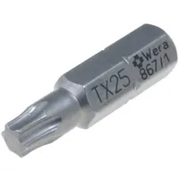 Screwdriver bit Torx Tx25 Overall len 25Mm  Wera.867/1Z/25 05066488001