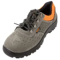 Shoes Size 43 grey-black leather with metal toecap 7246E  Be7246E/43 7246E/43