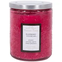 Svece stikla burkā Romantic Times, D7Xh9Cm, ar vāku, rozā,  smarža- aveņu saldējums 84599 4741617845993