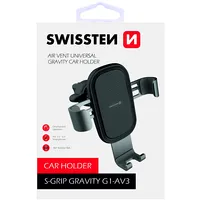 Swissten S-Grip G1-Av3 Metal Age Gravity 360 Universāls Auto Stiprinājums Gaisa Restei  S-Gripg1-Av3 8595217465084