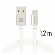 Swissten Textile Universāls Quick Charge 3.1 Usb-C Datu un Uzlādes Kabelis 1.2M  Sw-Qu-Typc-3.1-1.2M-Si 8595217455290