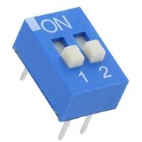 Switch Dip-Switch Poles number 2 Off-On 0.025A/24Vdc Pos  Eds102Sz