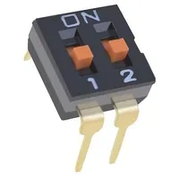 Switch Dip-Switch Poles number 2 On-Off 0.025A/24Vdc Pos  A6S-2104-H