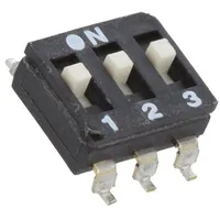 Switch Dip-Switch Poles number 3 Off-On 0.025A/24Vdc Pos 2  Esd103Ez