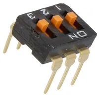 Switch Dip-Switch Poles number 3 On-Off 0.025A/24Vdc Pos 2  A6T-3104