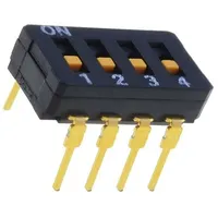 Switch Dip-Switch Poles number 4 On-Off 0.03A/30Vdc Pos 2  A6D-4100