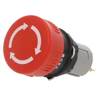 Switch emergency stop 16Mm Stabl.pos 2 Nc x2 red none Ip65  51-252.026