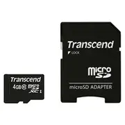 Transcend microSDXC/SDHC Class 10 4Gb with Adapter  Ts4Gusdhc10 0760557820130 Wlononwcrpog4