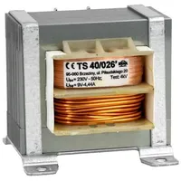 Transformer mains 40Va 230Vac 9V 4.44A Leads solder lugs  Ts40/026 Ts 40/026