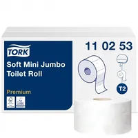 Toilet paper Tork Premium Mini Jumbo T2 110253, 2 sl., 9.7 cm x 170 m, white, 12 psc.  110253 731079126849