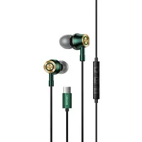 Usams Słuchawki stereo Ep-43 metal Usb-C ciemny zielony dark green Hsep4302  6958444929354
