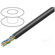 Wire U/Utp Cat 5E 4X2X24Awg Cu wire Pe black 305M outdoor  Lcu5-30Cu-0305.Bk Lcu5-30Cu-0305-Bk