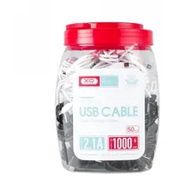 Xo cable Nb103 Usb - Usb-C 1,0 m 2,1A black 30Pcs  white 20Pcs set 6920680875191 Nb103Uc30Bk20Wh