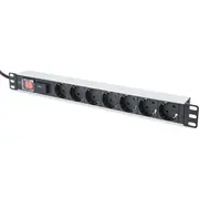 Digitus aluminum outlet strip with switch, 7 safety outlets, 2 m supply surge protection  Dn-95407 4016032339335