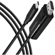 Active Usb-C - Displayport cable adapter Axagon Rvc-Dpc for connecting a monitor/TV/projector to notebook or mobile phone using Usb type C connector. 