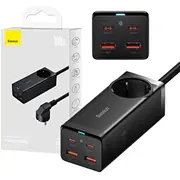 Baseus Gan3 Pro wall charger / powerstrip 2Xusb  2Xusb-C Ac, 100W Black Pszm000401 6932172604233 038288
